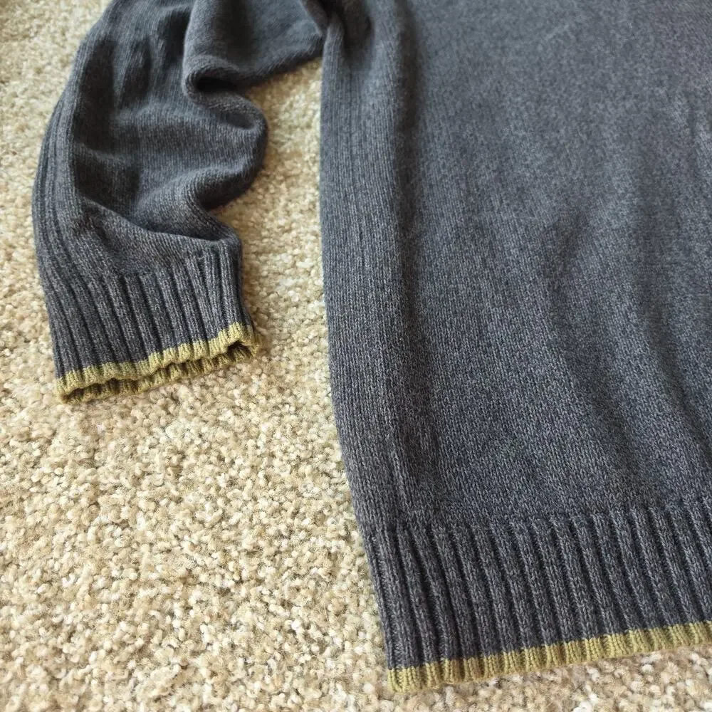 Columbia Sweater, Mens Medium, Gray Green, 1/4 Zip Pullover V-Neck
